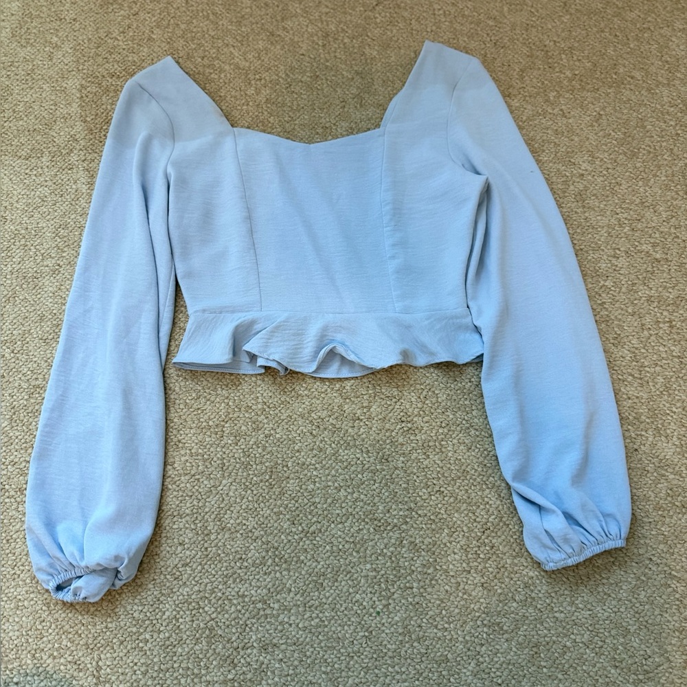 Altar'd State Light Blue Peplum Blouse